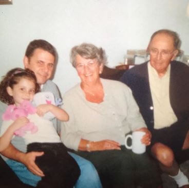 Edward Butera with his daughter and parents.